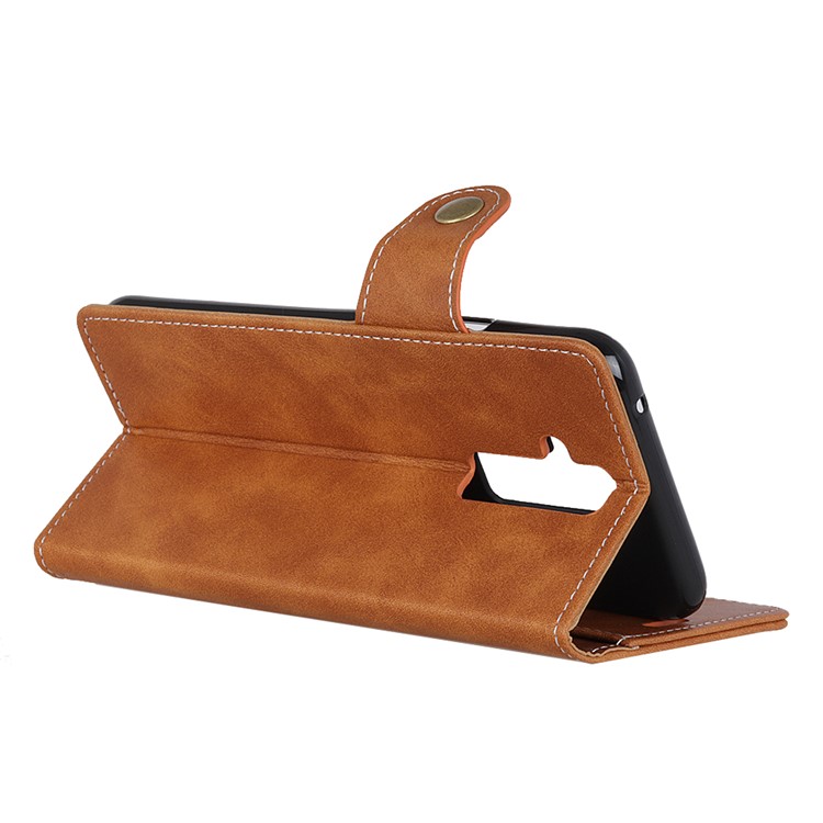 Housse Étui En Cuir Texturé Pour S-shape Housse Porte-accessoires Pour Huawei Mate 20 Lite / Maimang 7 - Marron-10