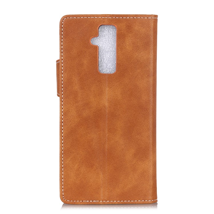 Housse Étui En Cuir Texturé Pour S-shape Housse Porte-accessoires Pour Huawei Mate 20 Lite / Maimang 7 - Marron-7