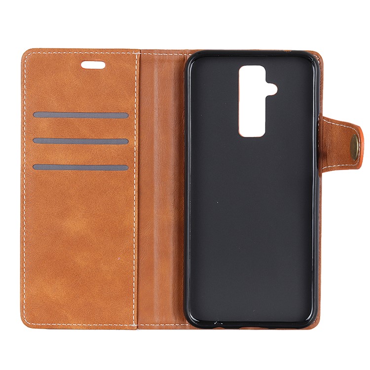 Housse Étui En Cuir Texturé Pour S-shape Housse Porte-accessoires Pour Huawei Mate 20 Lite / Maimang 7 - Marron-9