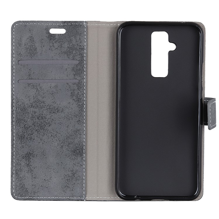 Vintage Style Wallet Leather Cell Phone Case for Huawei Mate 20 Lite - Grey-5