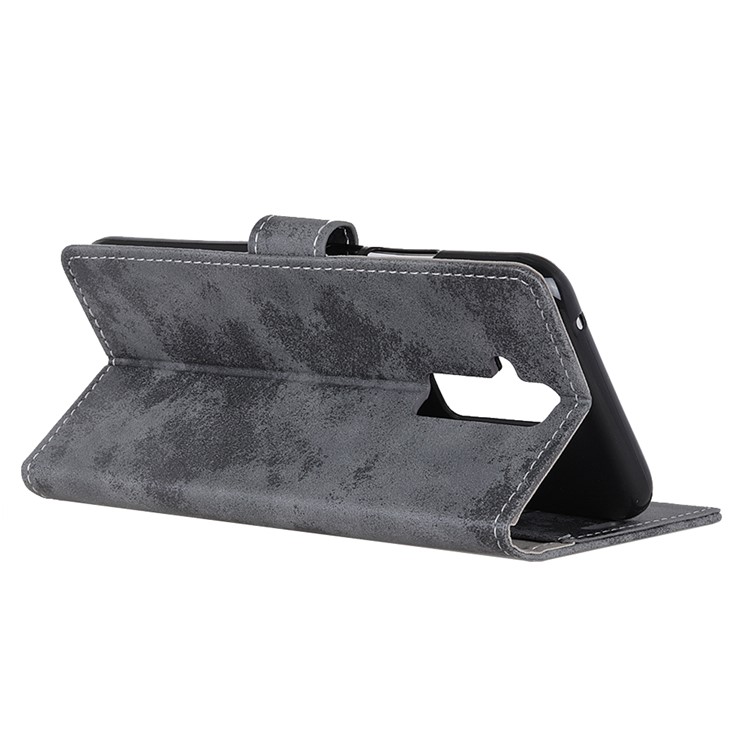 Vintage Style Wallet Leather Cell Phone Case for Huawei Mate 20 Lite - Grey-6