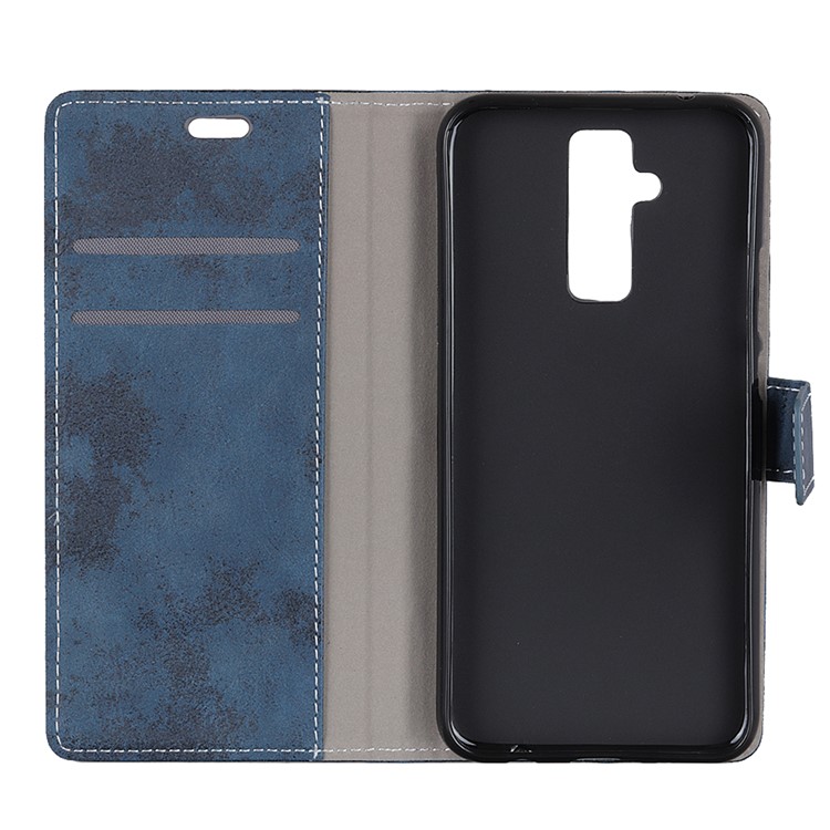 Vintage Style Wallet Leather Magnetic Phone Case with Card Holders for Huawei Mate 20 Lite - Blue-4