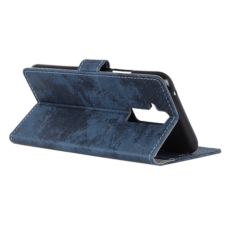 Vintage Style Wallet Leather Magnetic Phone Case with Card Holders for Huawei Mate 20 Lite - Blue-5