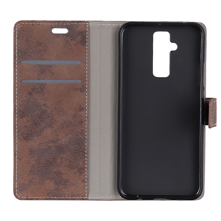 Vintage Style Wallet Leather Cell Phone Cover Accessory with Stand for Huawei Mate 20 Lite - Brown-4