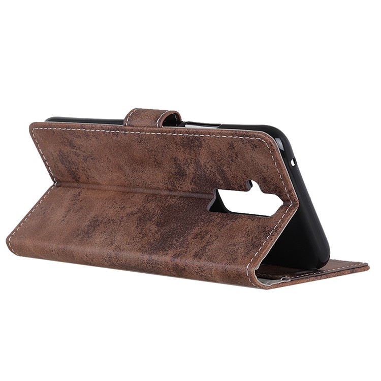 Vintage Style Wallet Leather Cell Phone Cover Accessory with Stand for Huawei Mate 20 Lite - Brown-5