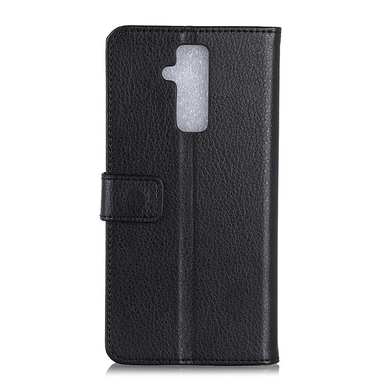 Litchi Texture Leather Wallet Stand Phone Case for Huawei Mate 20 Lite - Black-4