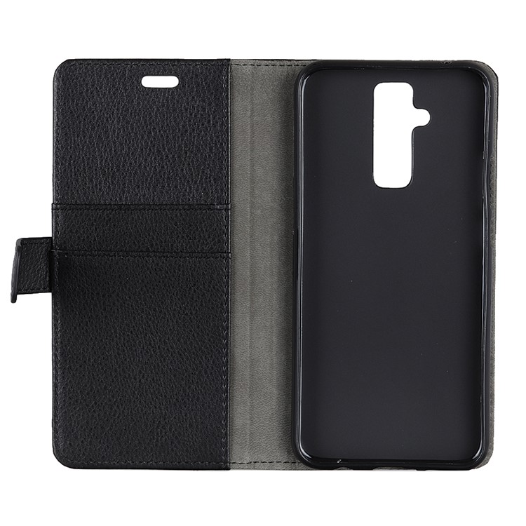 Litchi Texture Leather Wallet Stand Phone Case for Huawei Mate 20 Lite - Black-5