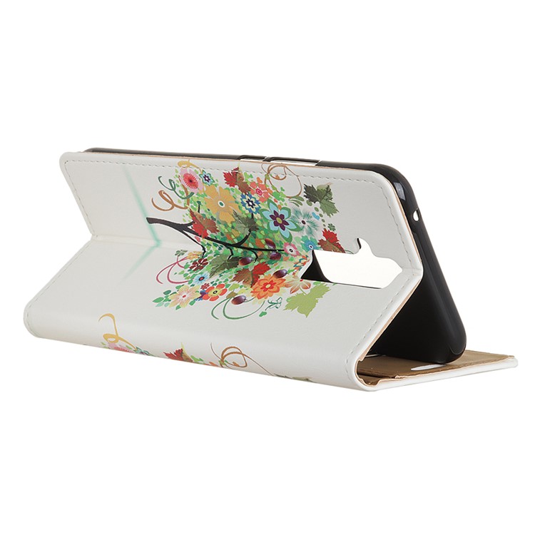 For Huawei Mate 20 Lite Patterned PU Leather Wallet Stand Phone Casing - Flower Tree-6