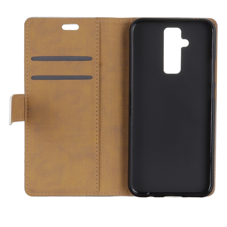 Für Huawei Mate 20 Lite Gemusterten Pu-leder Brieftasche Flip Abdeckung - Grüner Blumenbaum-4