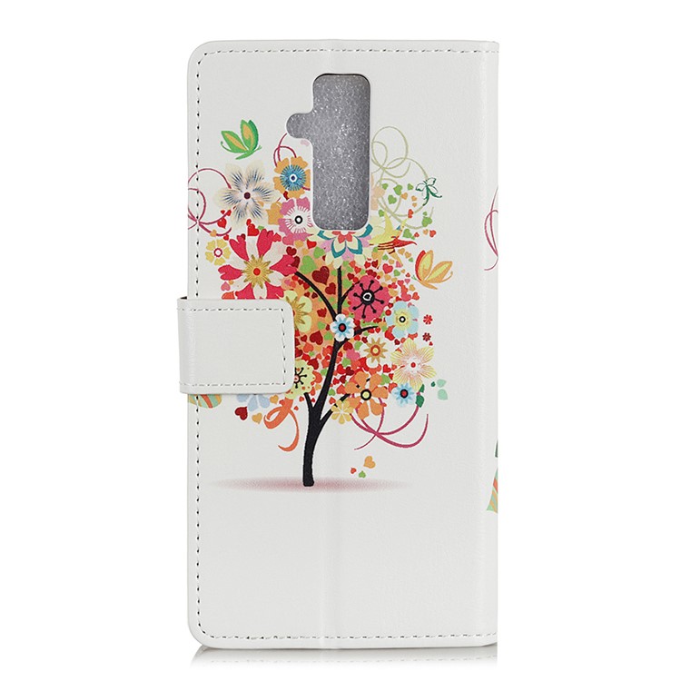 For Huawei Mate 20 Lite Patterned PU Leather Stand Flip Casing - Colorful Flower Tree-5