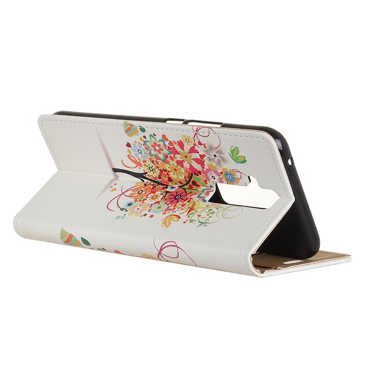 For Huawei Mate 20 Lite Patterned PU Leather Stand Flip Casing - Colorful Flower Tree-6