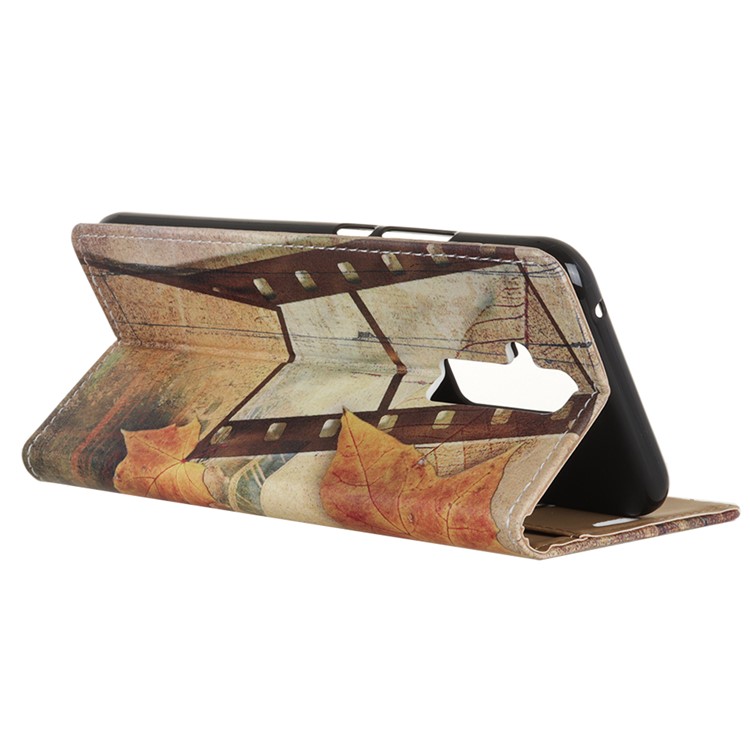For Huawei Mate 20 Lite Patterned PU Leather Wallet Protective Case - Eiffel Tower and Maple Leaves-6