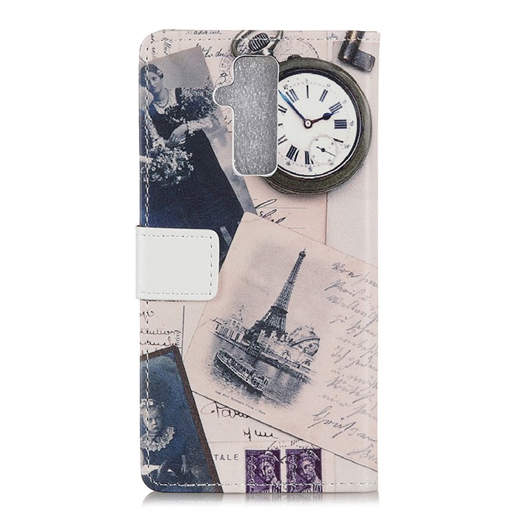 For Huawei Mate 20 Lite Patterned PU Leather Stand Casing Cover - Eiffel Tower and Quill-pen-5
