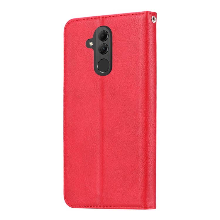 Tampa De Carteira De Couro Auto-absorvida Para Huawei Mate 20 Lite - Vermelho