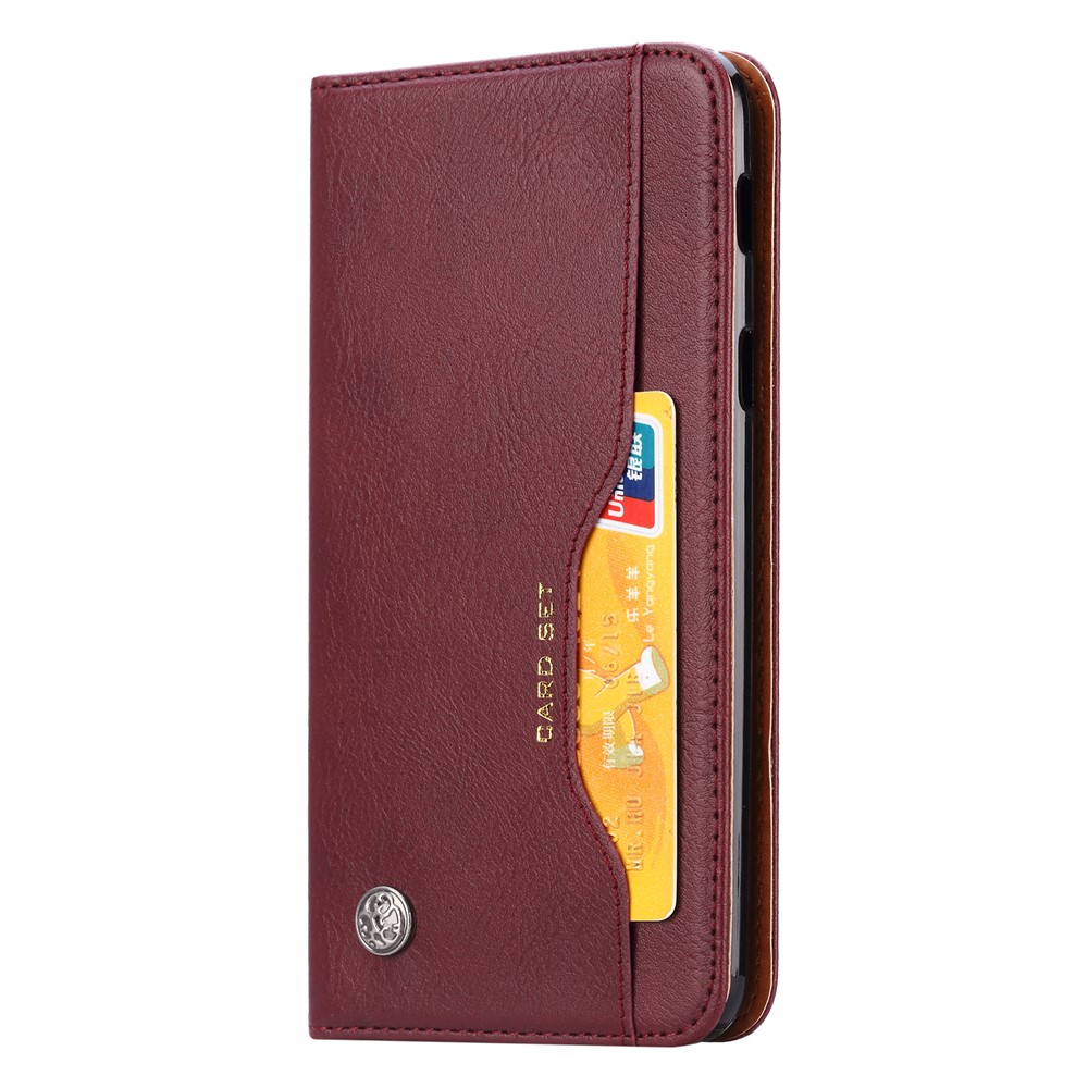 Auto-absorbierte Lederwallet Telefon Fall Für Huawei Mate 20 Lite - Weinrot-3