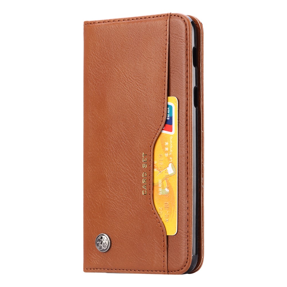 Auto-absorbed Leather Wallet Shell Case for Huawei Mate 20 Lite - Brown-3