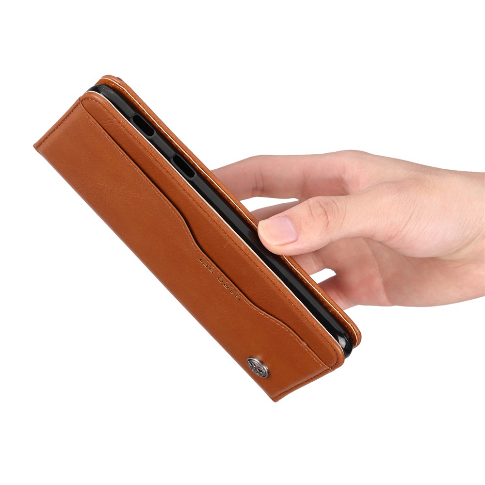 Auto-absorbed Leather Wallet Shell Case for Huawei Mate 20 Lite - Brown-5