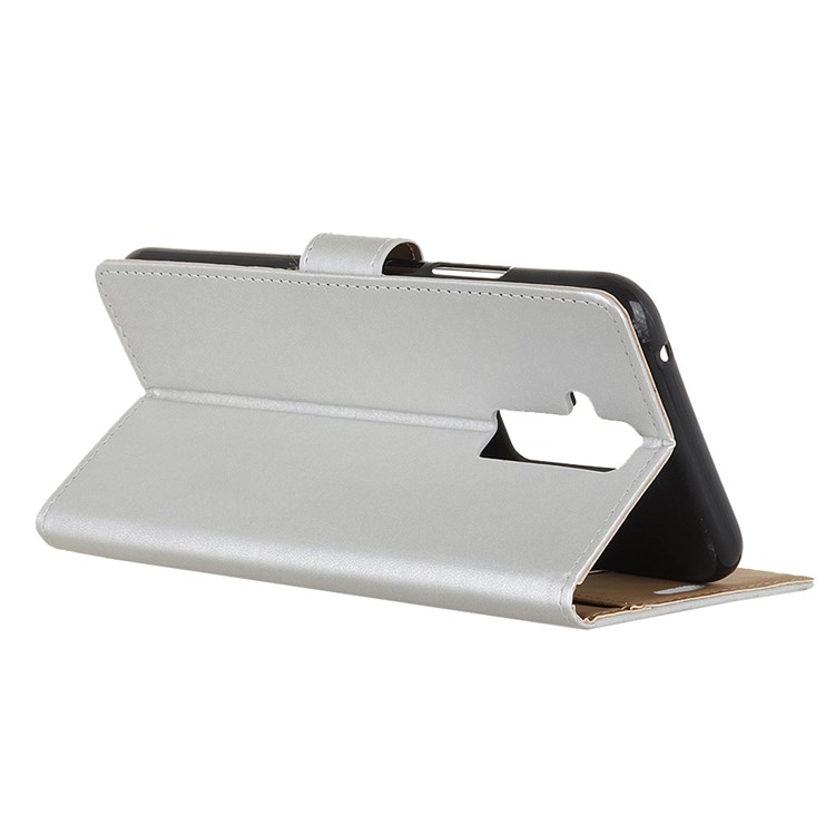 Wallet Stand Flip Leather Phone Magnetic Cover for Huawei Mate 20 Lite - Silver-3