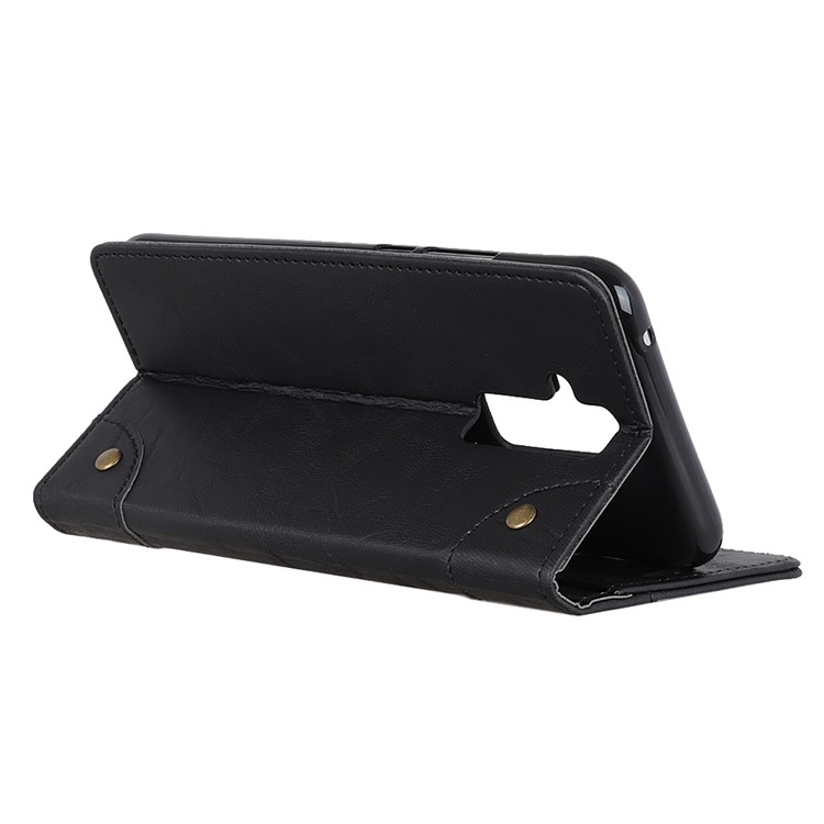 Retro Style Leather Wallet Case for Huawei Mate 20 Lite / Maimang 7 - Black-9