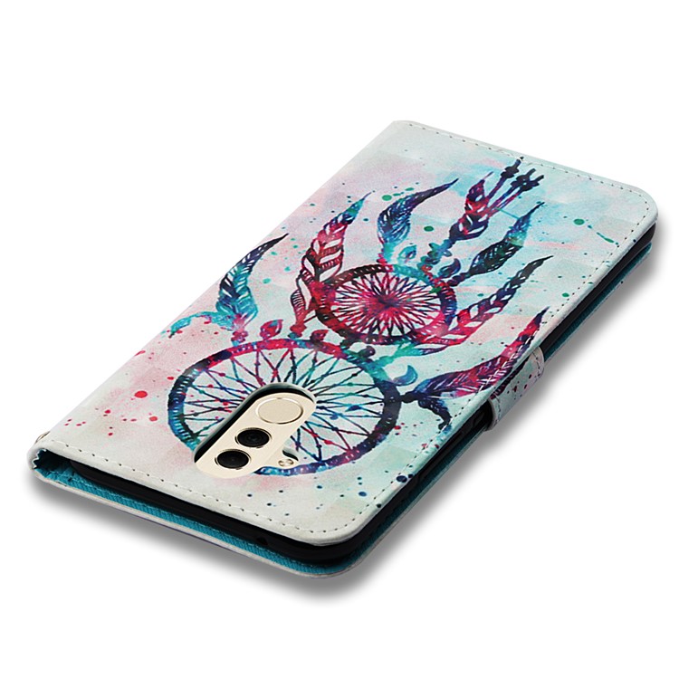 Pattern Printing Light Spot Decor Stand Leather Wallet Casing for Huawei Mate 20 Lite - Colorized Dream Catcher-8