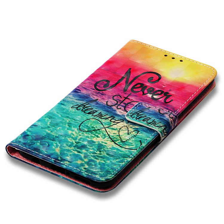 Pattern Printing Light Spot Decor Stand Leather Wallet Protective Cover for Huawei Mate 20 Lite - Never Stop Dreaming-7