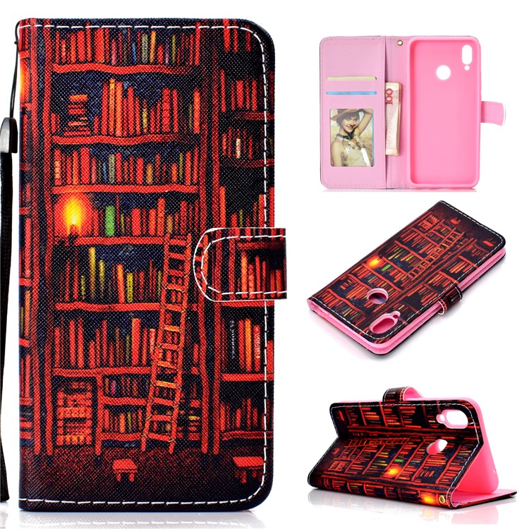 Pattern Printing Cell Phone Leather Wallet Casing for Huawei nova 3i / P Smart Plus - Books Pattern-1