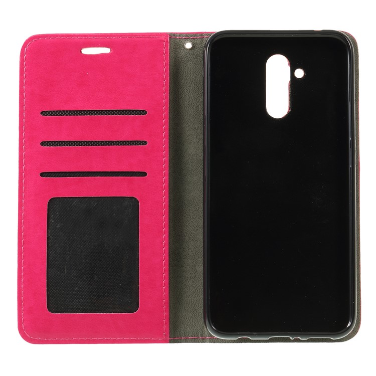 Imprint Cat and Fish Bone PU Leather Wallet Case for Huawei Mate 20 Lite - Rose-6
