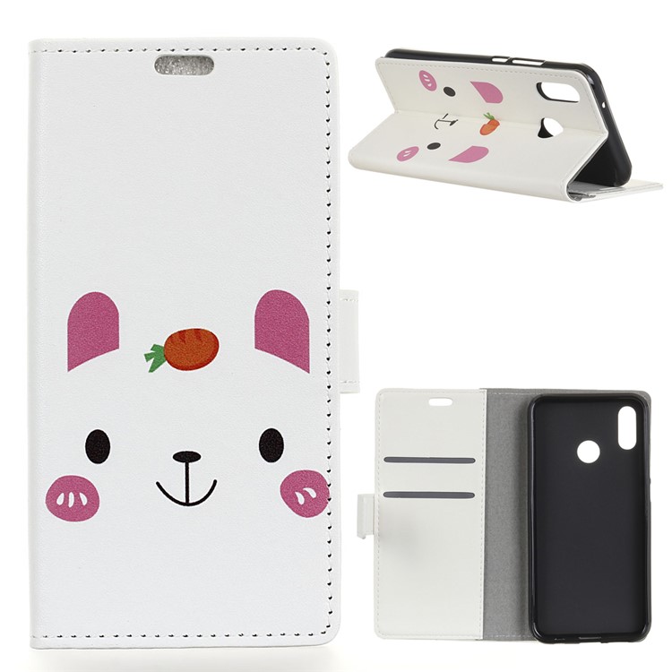 Pattern Printing Stand Leather Wallet Mobile Cover for Huawei Honor 8X / Honor View 10 Lite - Cute Animal-1