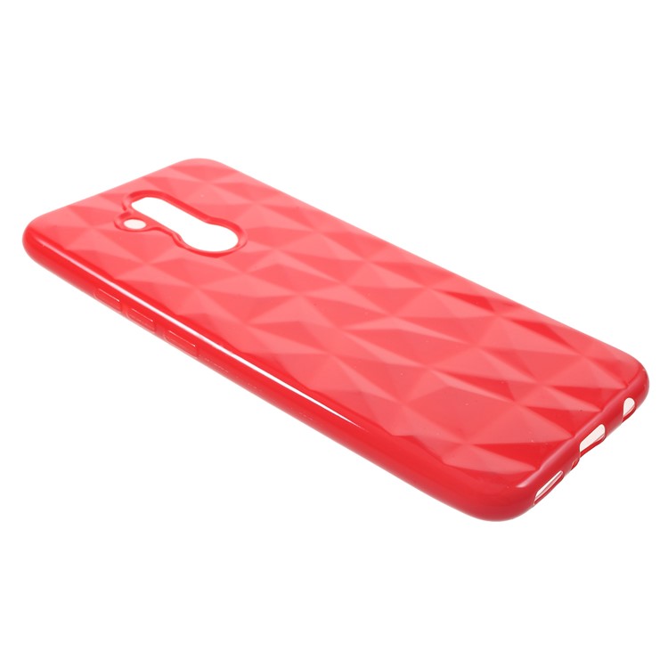 3D Diamond Texture TPU Case for Huawei Mate 20 Lite / Maimang 7 - Red-2