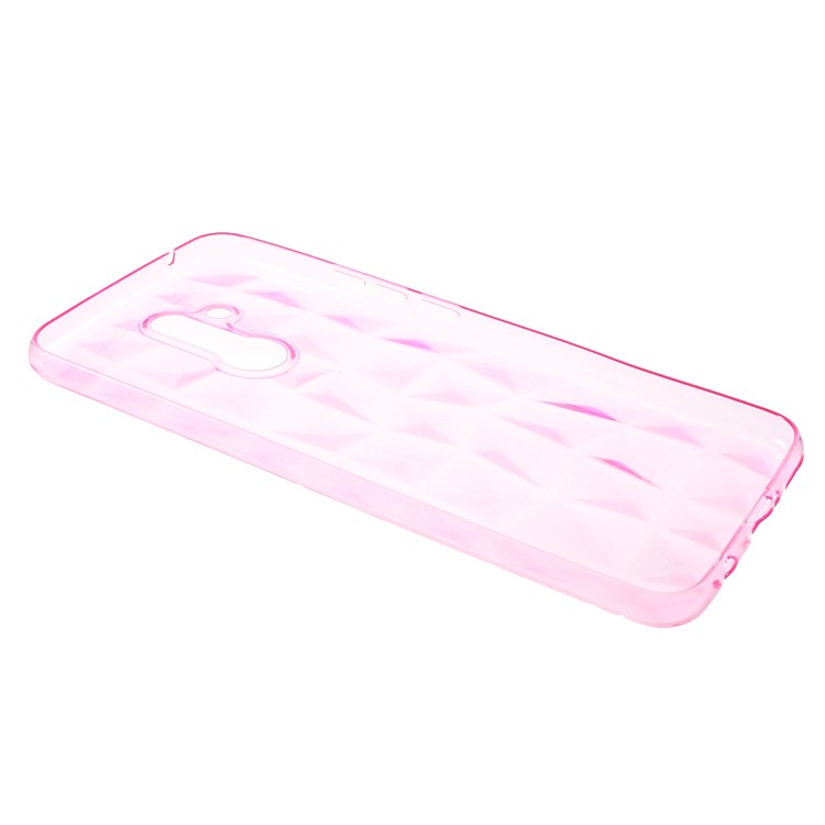 3D Diamond Texture TPU Cell Phone Case for Huawei Mate 20 Lite / Maimang 7 - Pink-3