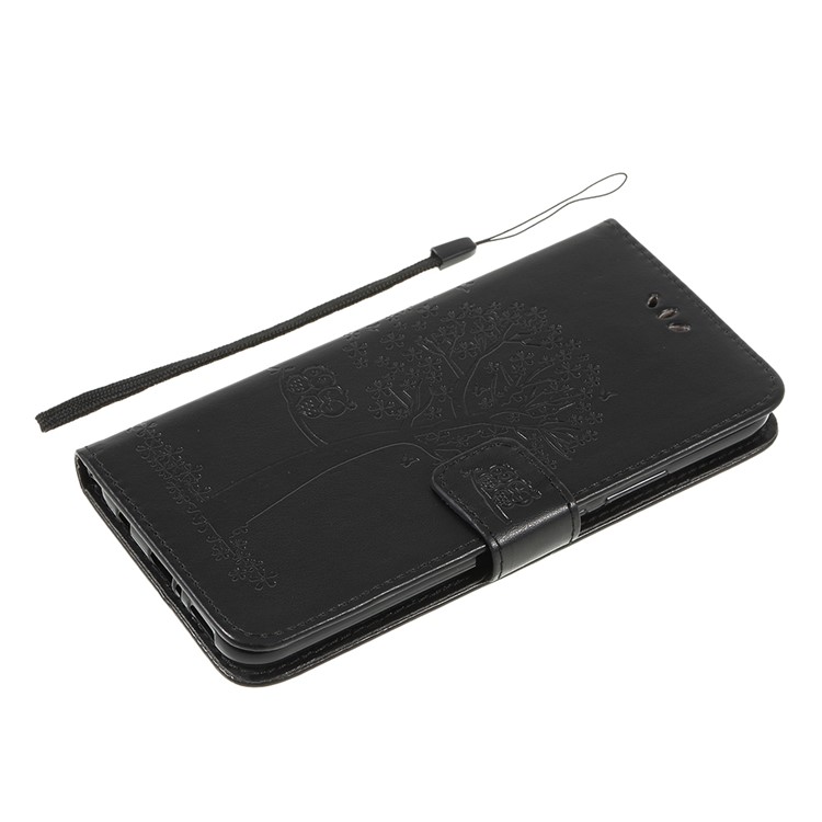 Imprint Tree Owl Magnetic Wallet PU Leather Cover with Stand for Huawei Mate 20 Lite - Black-10