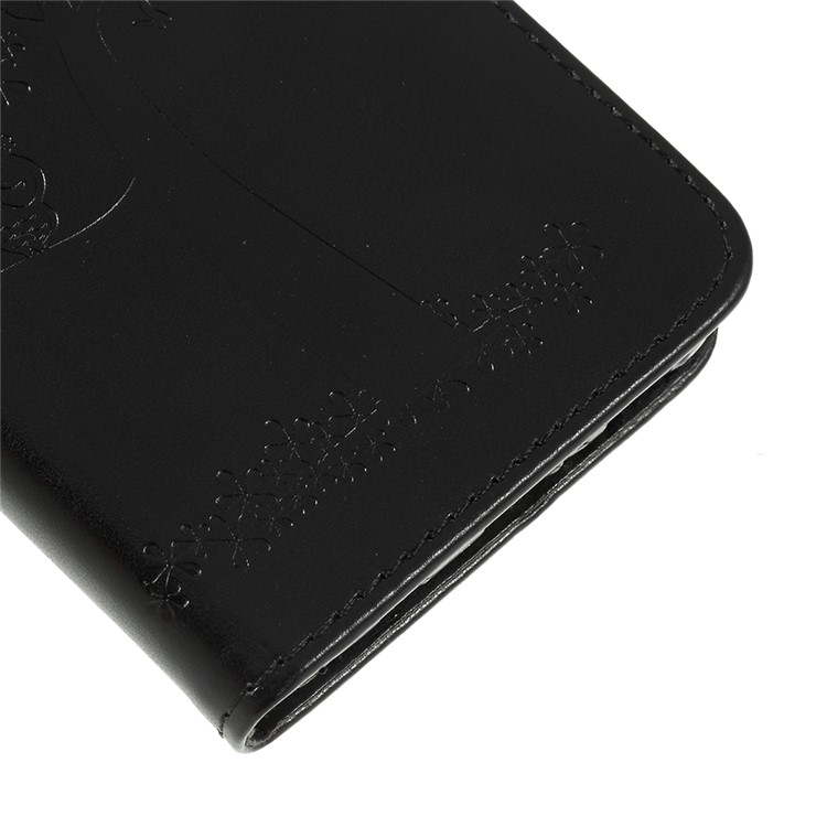 Imprint Tree Owl Magnetic Wallet PU Leather Cover with Stand for Huawei Mate 20 Lite - Black-4