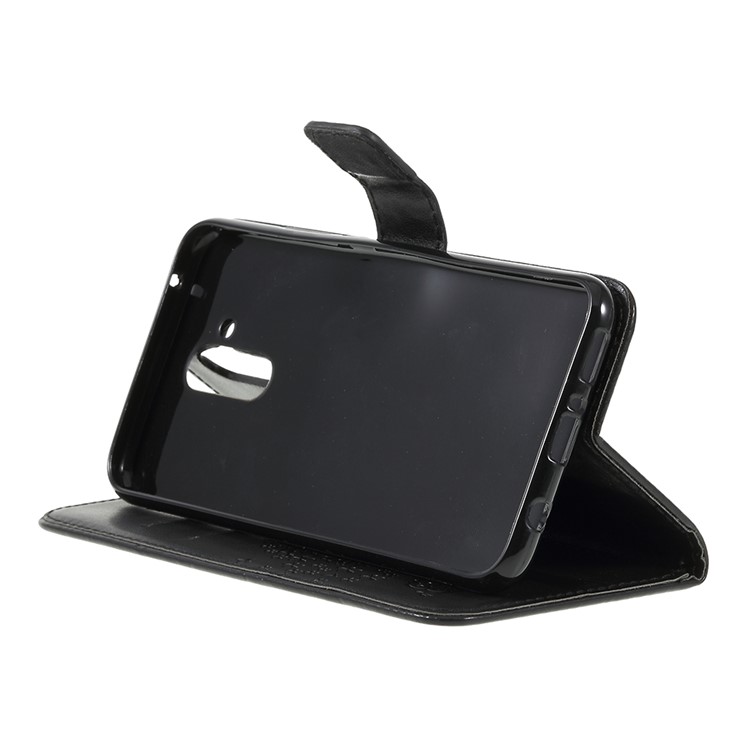 Imprint Tree Owl Magnetic Wallet PU Leather Cover with Stand for Huawei Mate 20 Lite - Black-7