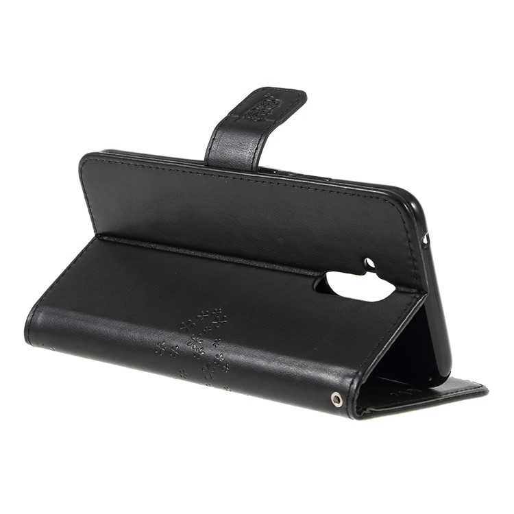 Imprint Tree Owl Magnetic Wallet PU Leather Cover with Stand for Huawei Mate 20 Lite - Black-8