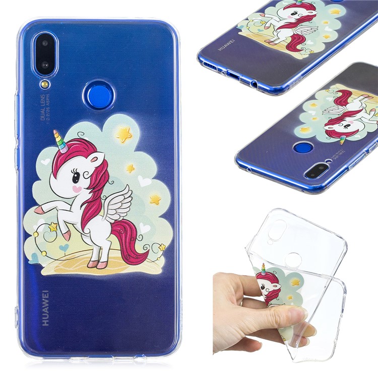 Pattern Printing Soft TPU Case for Huawei P Smart+ / nova 3i - Unicorn-1
