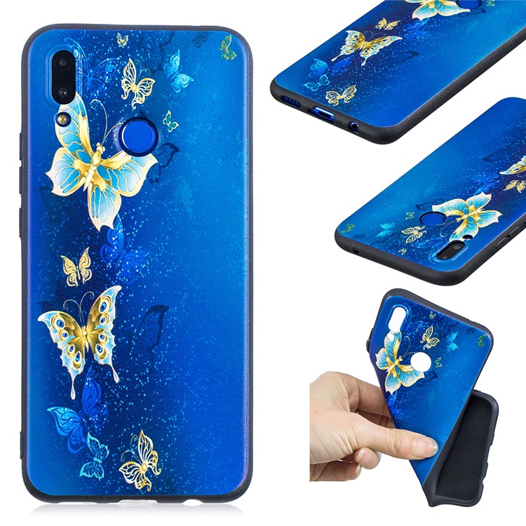 Pattern Printing Embossment Soft TPU Cover for Huawei nova 3i / P Smart+ - Butterfly Pattern-1