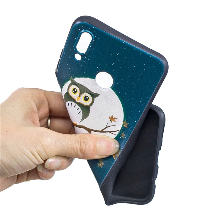 Pattern Printing Embossment Soft TPU Shell for Huawei nova 3i / P Smart+ - Owl on Branch-5
