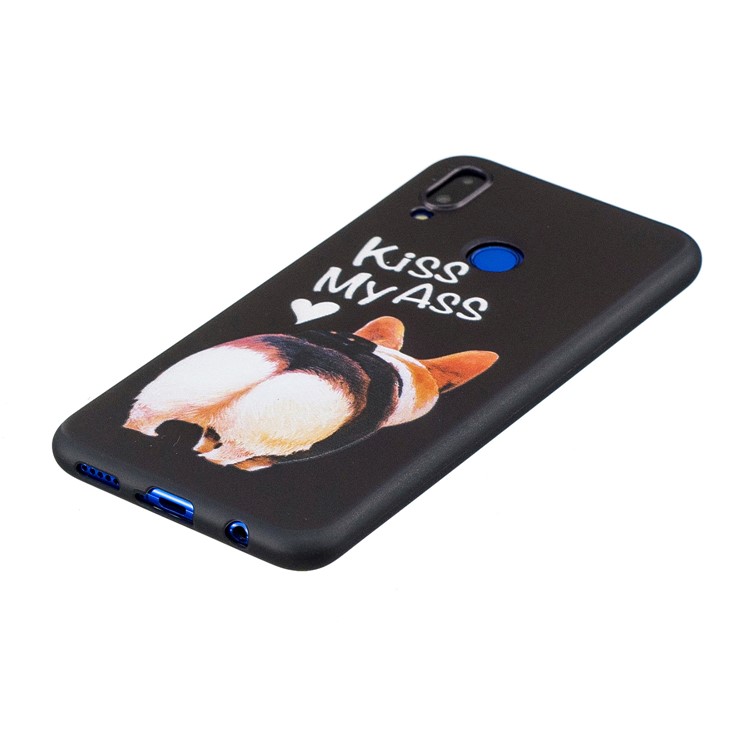 Patrón De Impresión En Relieve Suave TPU Caja Del Teléfono Móvil Para Huawei Nova 3i / P Inteligente + - Besa Mi Trasero-3
