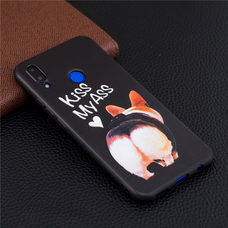 Patrón De Impresión En Relieve Suave TPU Caja Del Teléfono Móvil Para Huawei Nova 3i / P Inteligente + - Besa Mi Trasero-6