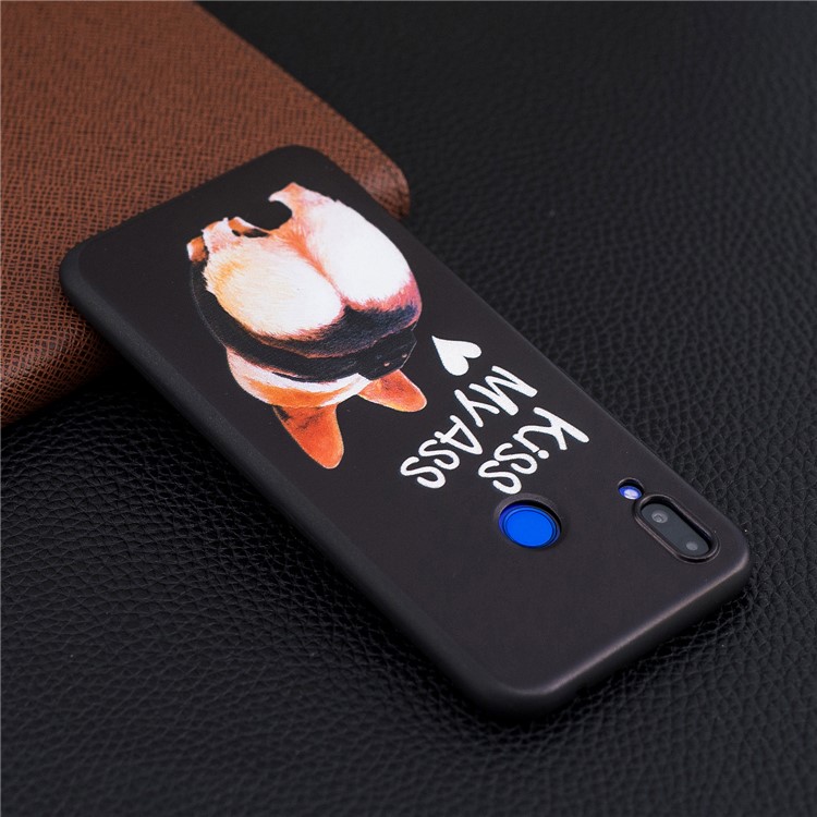 Patrón De Impresión En Relieve Suave TPU Caja Del Teléfono Móvil Para Huawei Nova 3i / P Inteligente + - Besa Mi Trasero-7