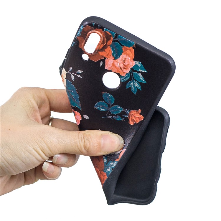 Pattern Printing Embossment Soft TPU Mobile Phone Cover for Huawei nova 3i / P Smart+ - Vivid Flowers-5