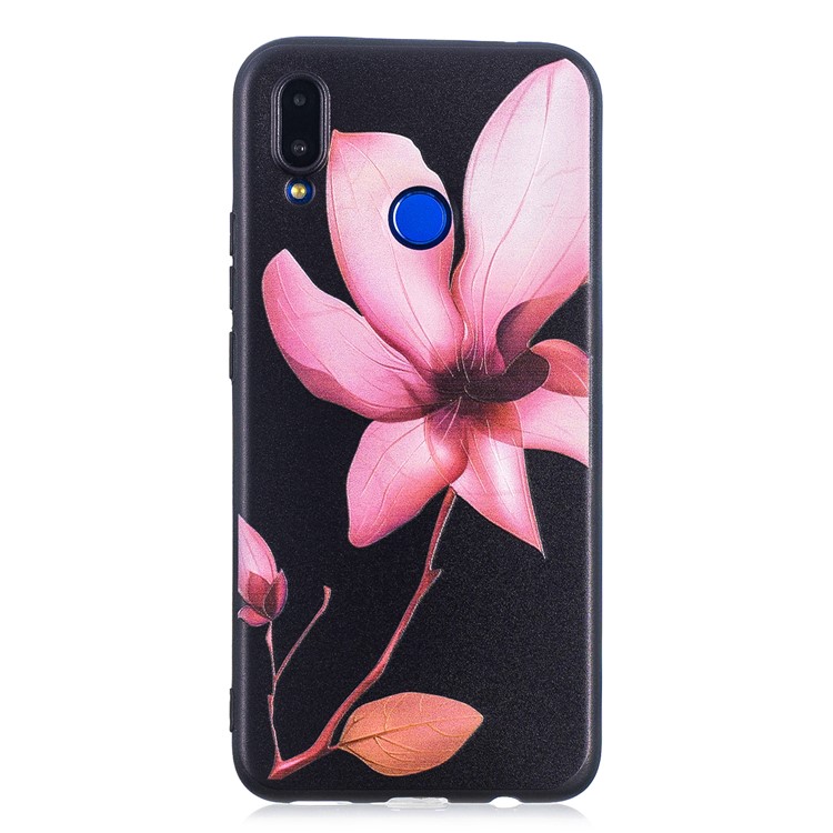 Pattern Printing Embossment Soft TPU Cell Phone Cover for Huawei nova 3i / P Smart+ - Pink Flower-2