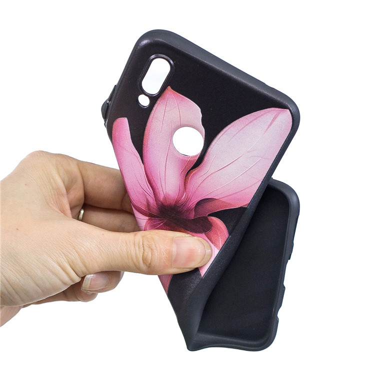 Pattern Printing Embossment Soft TPU Cell Phone Cover for Huawei nova 3i / P Smart+ - Pink Flower-5