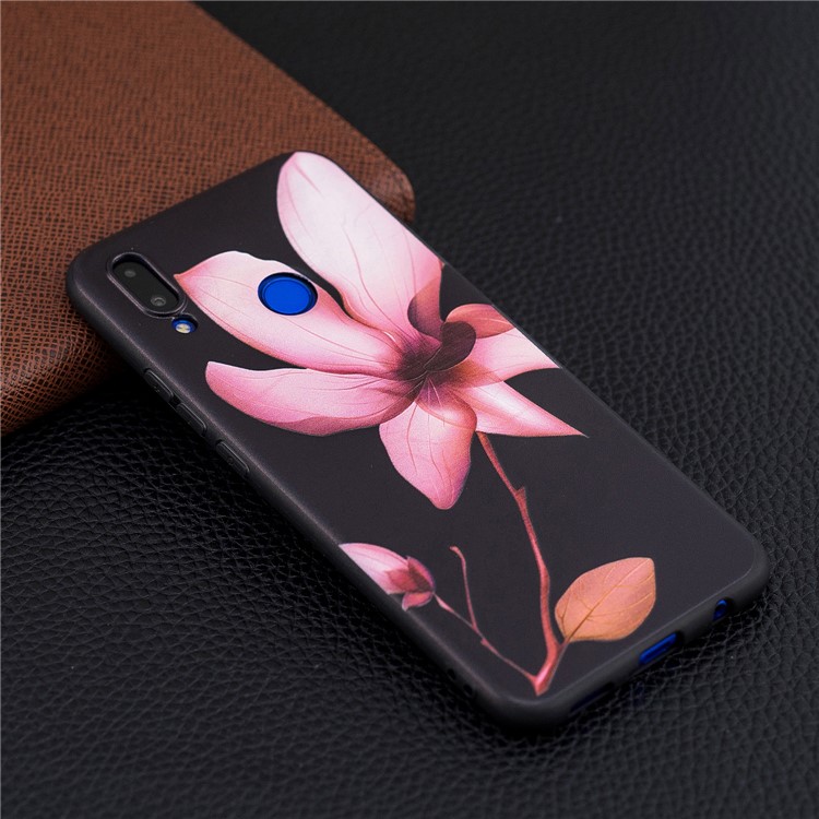 Pattern Printing Embossment Soft TPU Cell Phone Cover for Huawei nova 3i / P Smart+ - Pink Flower-6
