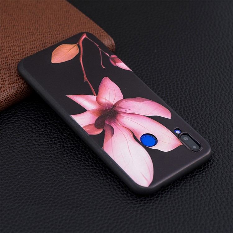 Pattern Printing Embossment Soft TPU Cell Phone Cover for Huawei nova 3i / P Smart+ - Pink Flower-7
