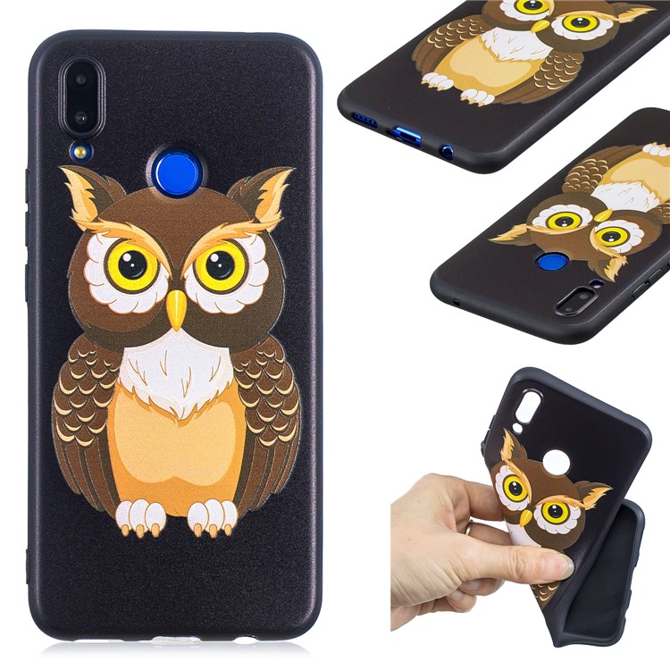 Pattern Printing Embossment Soft TPU Mobile Phone Shell for Huawei nova 3i / P Smart Plus - Brown Owl-1