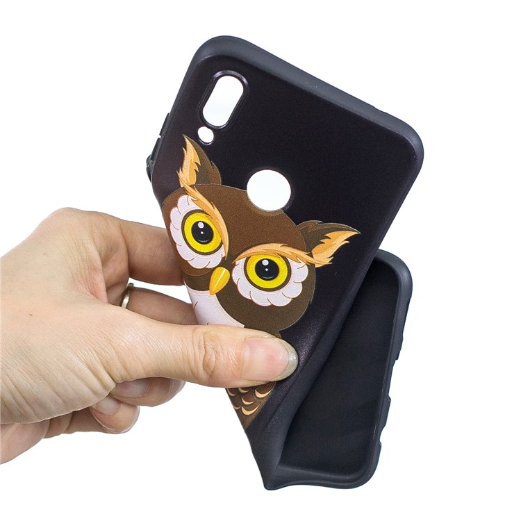 Pattern Printing Embossment Soft TPU Mobile Phone Shell for Huawei nova 3i / P Smart Plus - Brown Owl-5