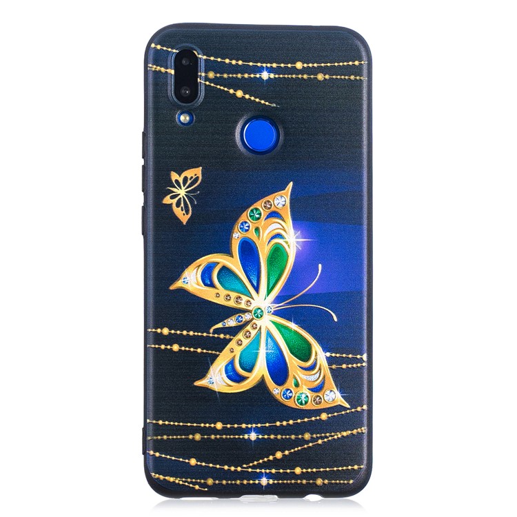 Pattern Printing Embossment Soft TPU Cell Phone Shell for Huawei nova 3i / P Smart Plus - Colorized Butterfly-2
