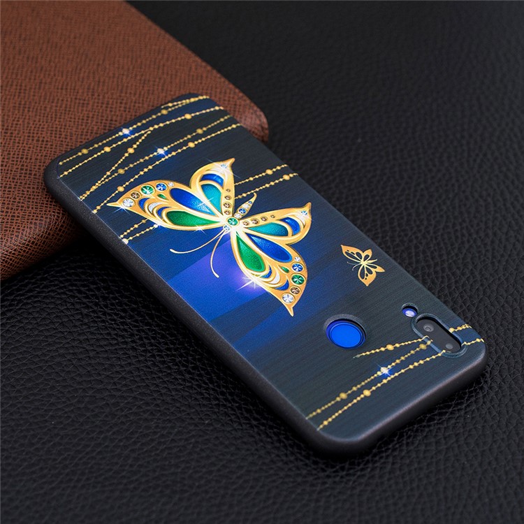 Pattern Printing Embossment Soft TPU Cell Phone Shell for Huawei nova 3i / P Smart Plus - Colorized Butterfly-7