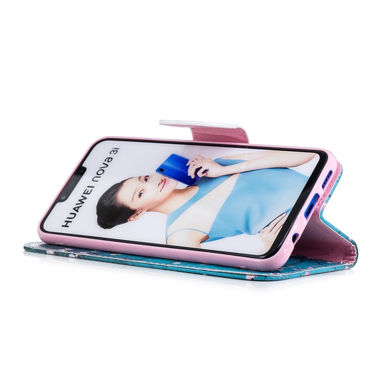 Pattern Printing PU Leather Wallet Cover for Huawei nova 3i / P Smart Plus - Tree with Flowers-6